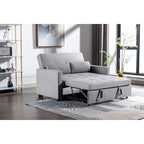 Divanetto letto convertibile 3-in-1 in lino con tasca laterale e cuscini