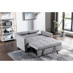 Divanetto letto convertibile 3-in-1 in lino con tasca laterale e cuscini