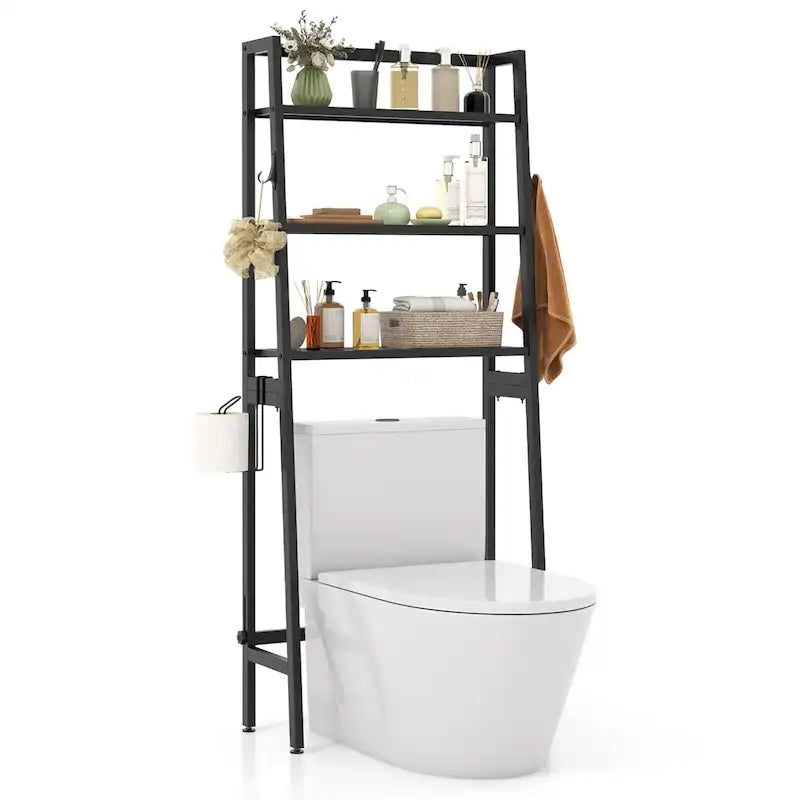 Scaffale portaoggetti a 3 ripiani da bagno sopra il WC con ripiani regolabili