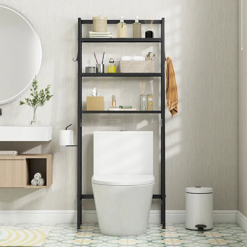 Scaffale portaoggetti a 3 ripiani da bagno sopra il WC con ripiani regolabili