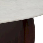Tavolino da Caffè Ovale Astratto Moderno Marmo e Legno 16H - 48 x 24 x 16