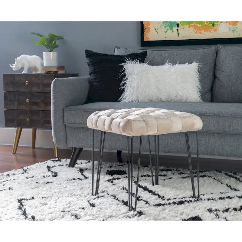 Pouf quadrato in velluto