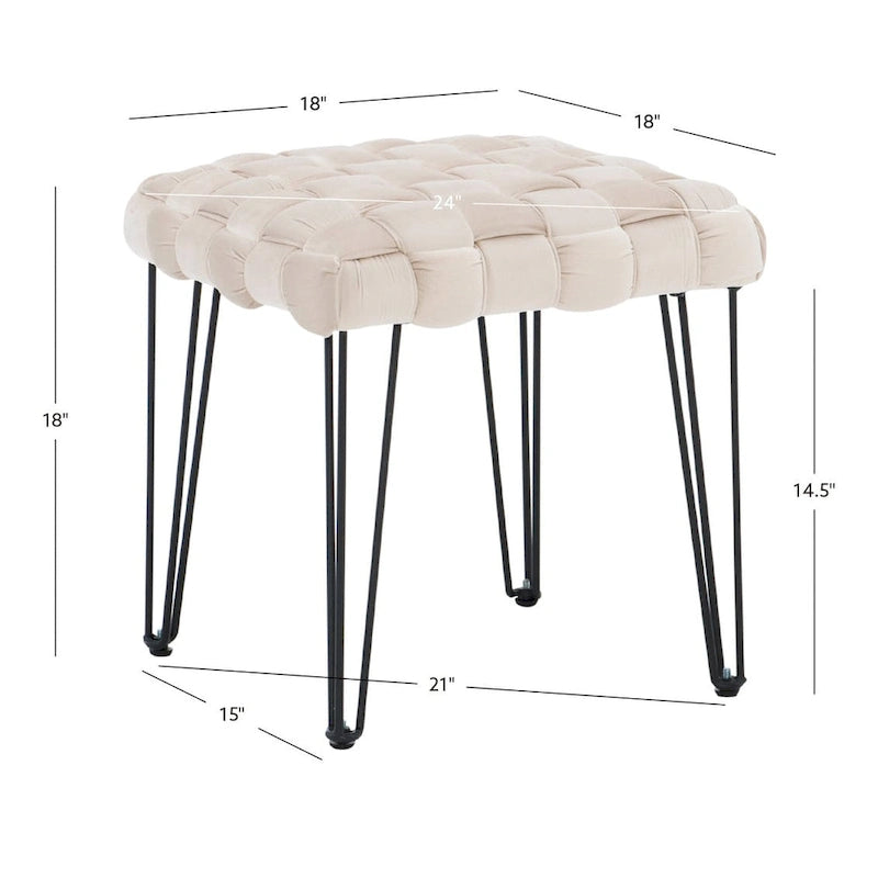 Pouf quadrato in velluto
