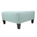 Pouf quadrato imbottito blu con bottoni capitonné