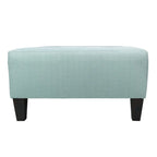 Pouf quadrato imbottito blu con bottoni capitonné