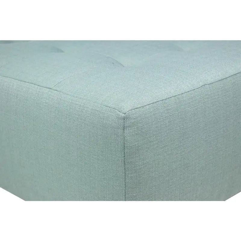 Pouf quadrato imbottito blu con bottoni capitonné