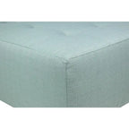 Pouf quadrato imbottito blu con bottoni capitonné