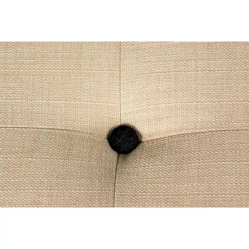 Pouf quadrato imbottito blu con bottoni capitonné