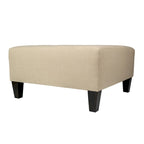 Pouf quadrato imbottito blu con bottoni capitonné