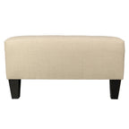 Pouf quadrato imbottito blu con bottoni capitonné