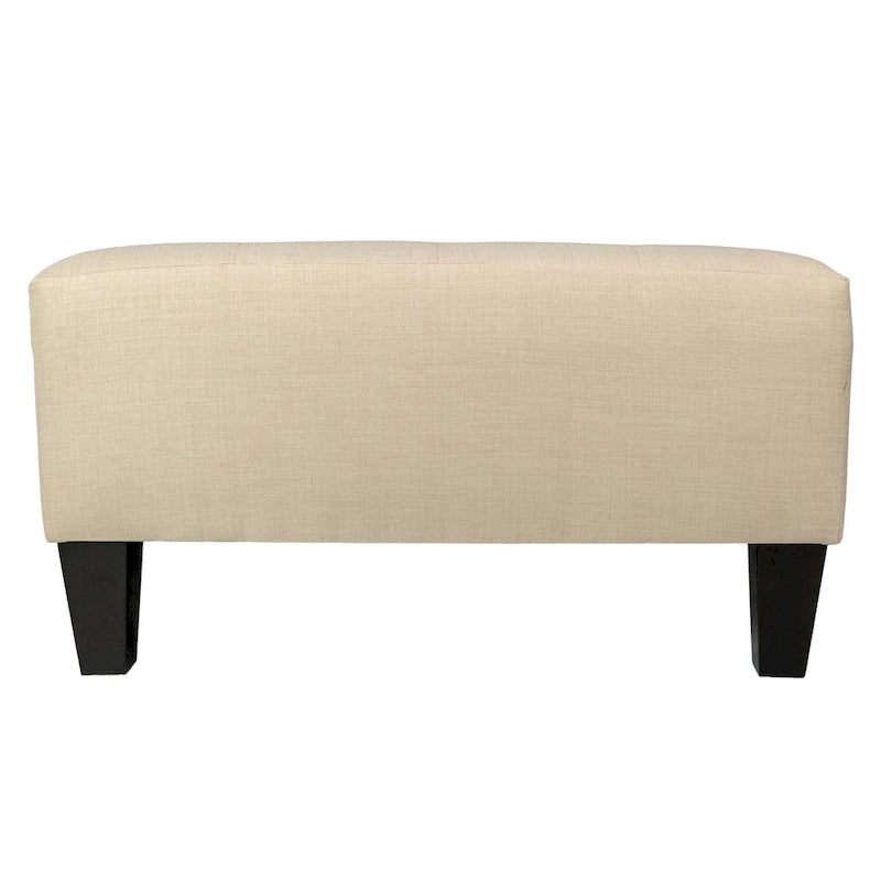 Pouf quadrato imbottito blu con bottoni capitonné