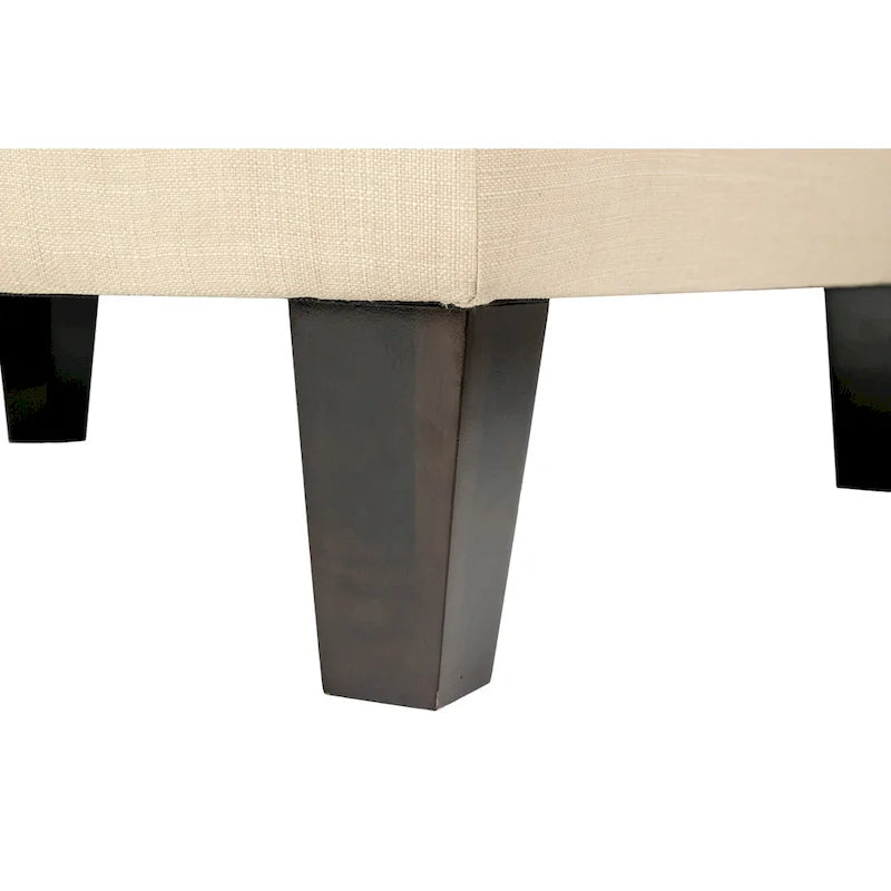 Pouf quadrato imbottito blu con bottoni capitonné