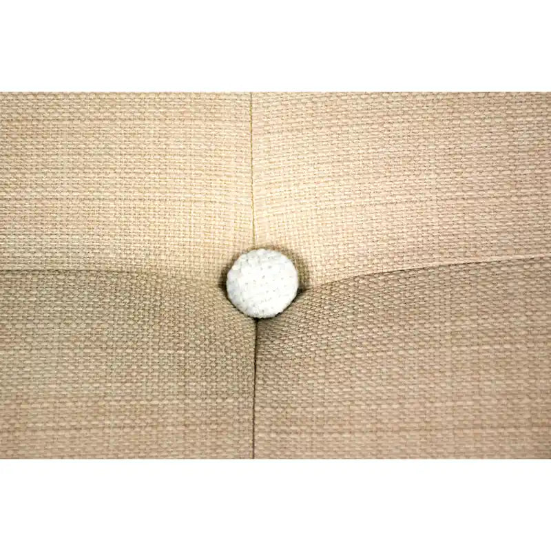 Pouf quadrato imbottito blu con bottoni capitonné