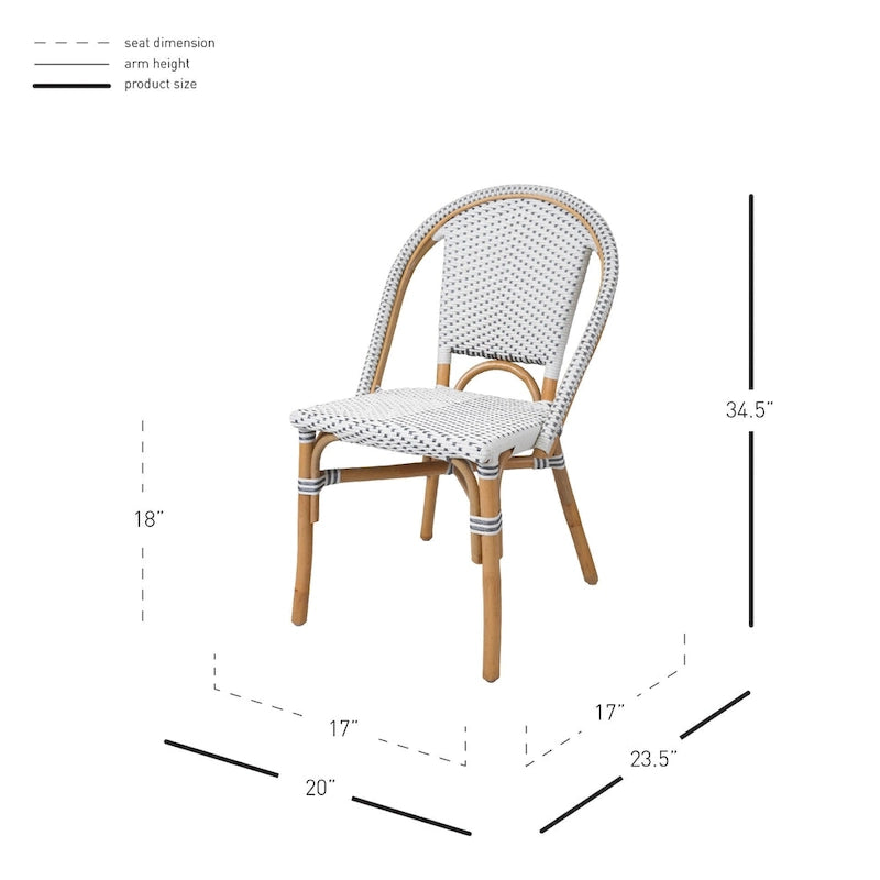 Sedia da bistrot in rattan