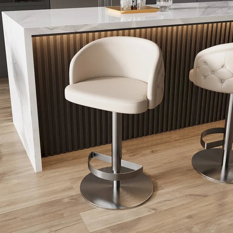 Sgabello da bar in PU color kaki, regolabile in altezza e girevole, per cucine, bar, ristoranti e caffetterie