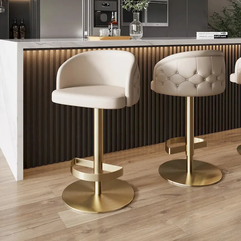 Sgabello da bar in PU color kaki, regolabile in altezza e girevole, per cucine, bar, ristoranti e caffetterie