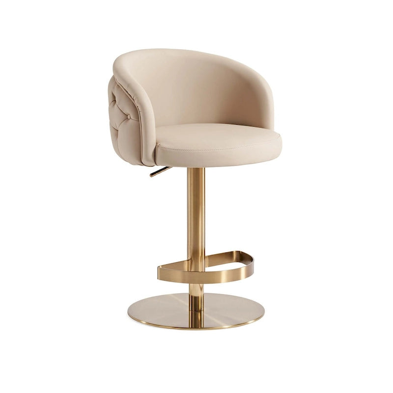 Sgabello da bar in PU color kaki, regolabile in altezza e girevole, per cucine, bar, ristoranti e caffetterie
