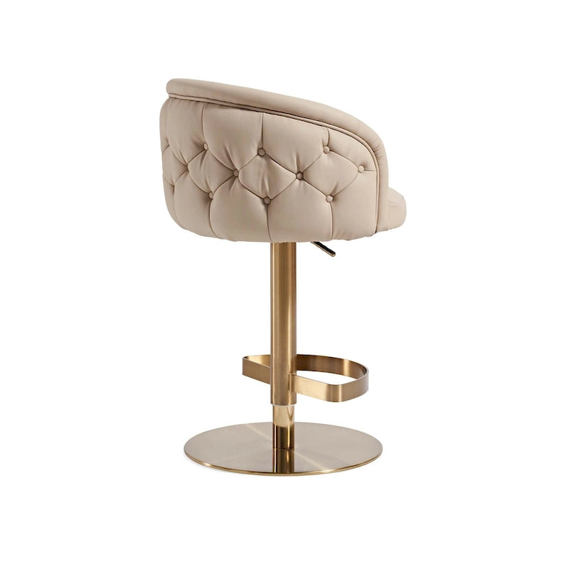 Sgabello da bar in PU color kaki, regolabile in altezza e girevole, per cucine, bar, ristoranti e caffetterie