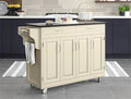 Carrello da cucina bianco con piano in granito nero