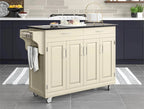 Carrello da cucina bianco con piano in granito nero