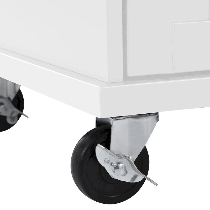 Carrello da cucina con ripiano in legno massiccio e ruote bloccabili