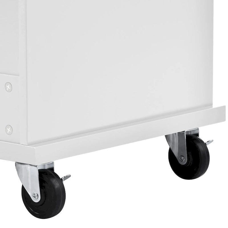 Carrello da cucina con ripiano in legno massiccio e ruote bloccabili