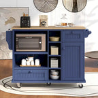 Carrello da cucina con ripiano in legno massiccio e ruote bloccabili