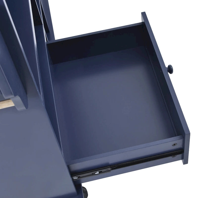 Carrello da cucina con ripiano in legno massiccio e ruote bloccabili