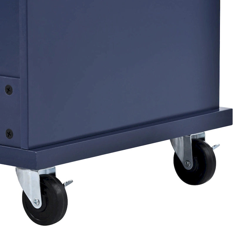 Carrello da cucina con ripiano in legno massiccio e ruote bloccabili