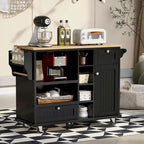Carrello da cucina con ripiano in legno massiccio e ruote bloccabili