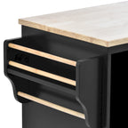 Carrello da cucina con ripiano in legno massiccio e ruote bloccabili