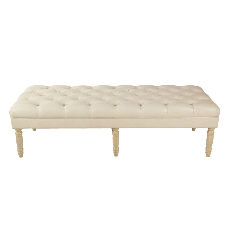 Panca Lunga Classica con Rivestimento Trapuntato - Ecopelle