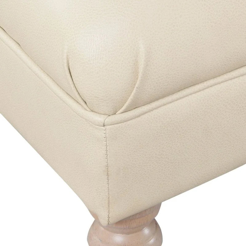 Panca Lunga Classica con Rivestimento Trapuntato - Ecopelle