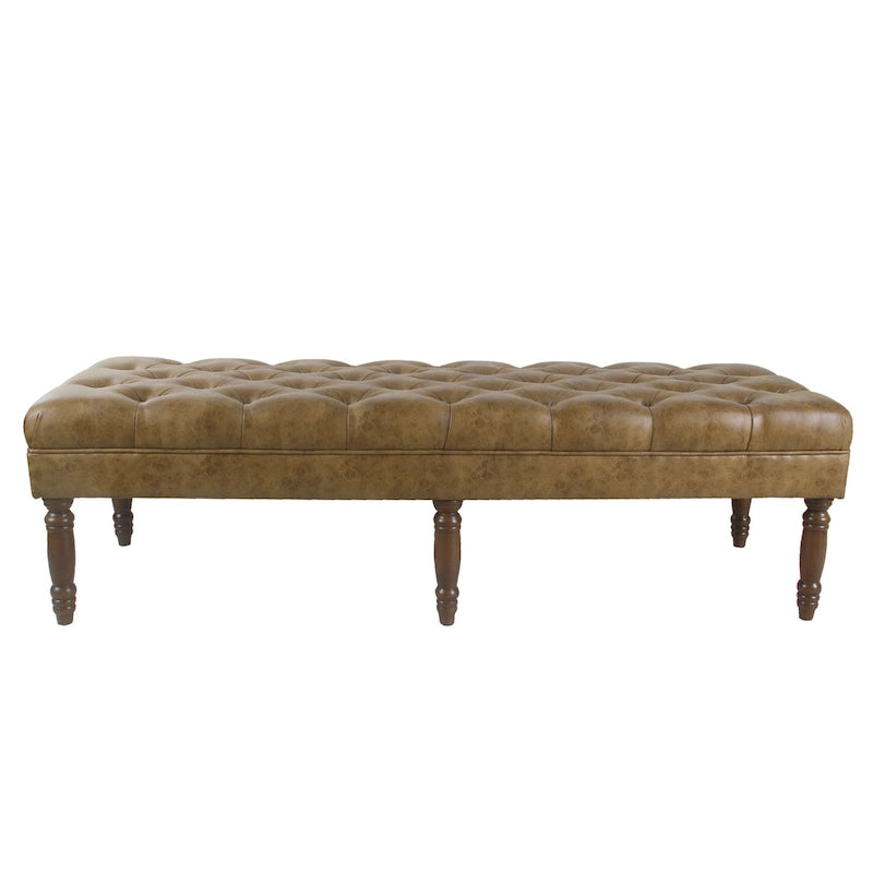 Panca Lunga Classica con Rivestimento Trapuntato - Ecopelle