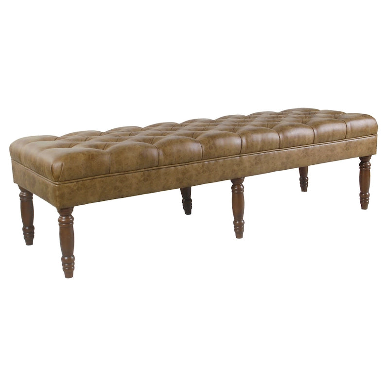 Panca Lunga Classica con Rivestimento Trapuntato - Ecopelle