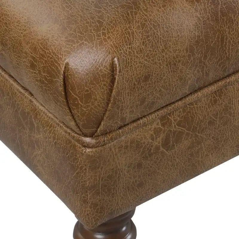 Panca Lunga Classica con Rivestimento Trapuntato - Ecopelle