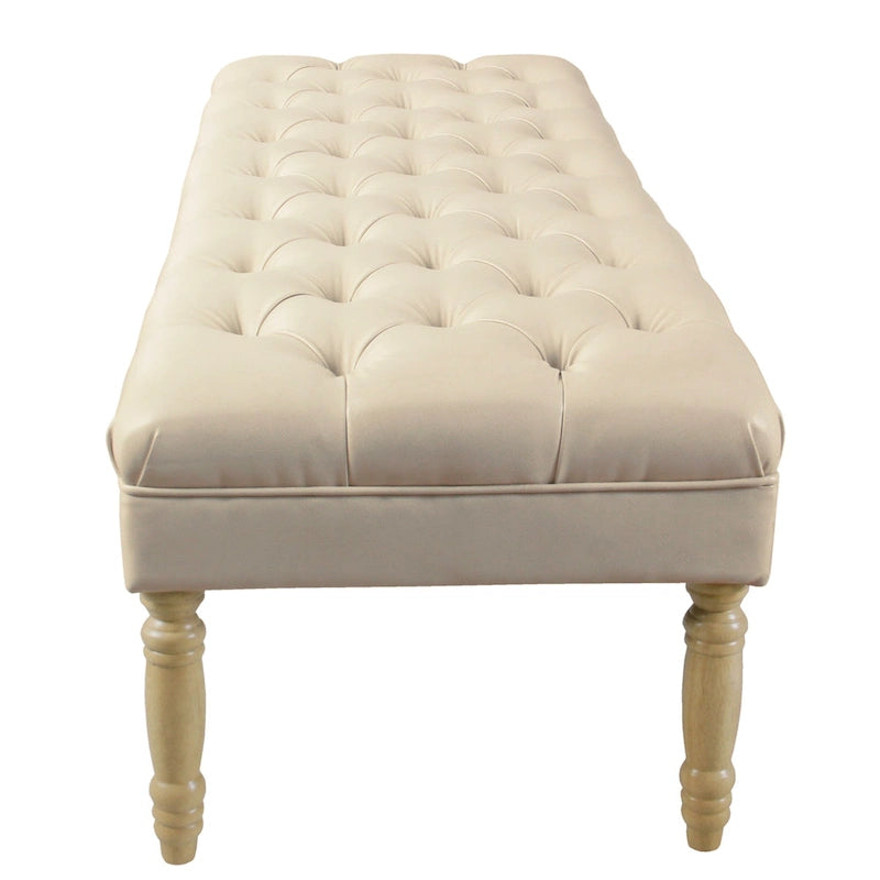 Panca Lunga Classica con Rivestimento Trapuntato - Ecopelle