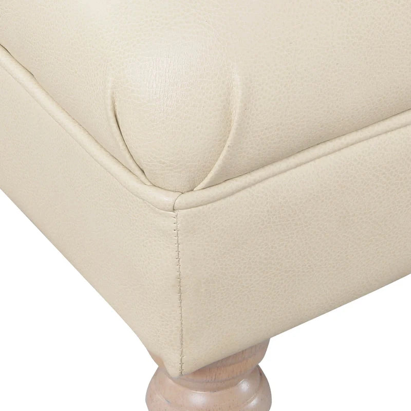 Panca Lunga Classica con Rivestimento Trapuntato - Ecopelle