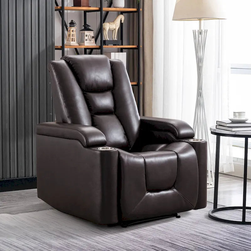 Poltrona reclinabile elettrica in pelle, per home theater, morbida