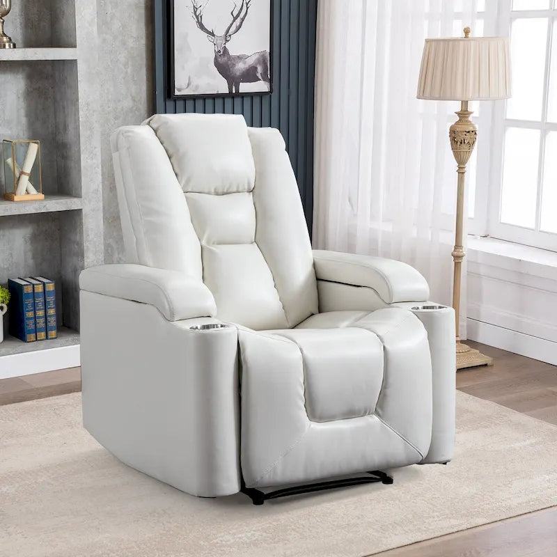 Poltrona reclinabile elettrica in pelle, per home theater, morbida
