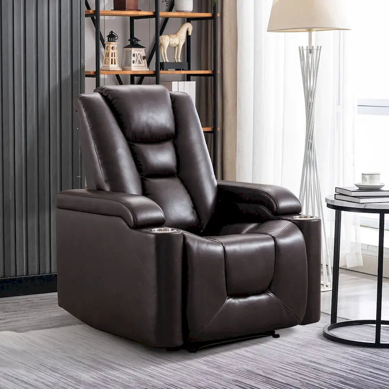 Poltrona reclinabile elettrica in pelle, per home theater, morbida