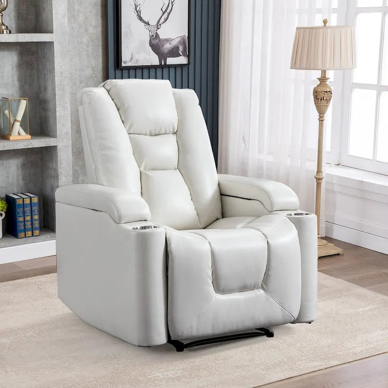 Poltrona reclinabile elettrica in pelle, per home theater, morbida