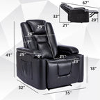 Poltrona reclinabile elettrica in pelle, per home theater, morbida