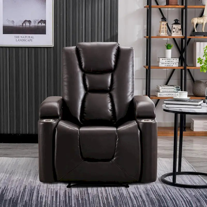 Poltrona reclinabile elettrica in pelle, per home theater, morbida