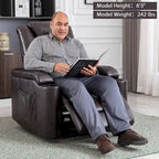 Poltrona reclinabile elettrica in pelle, per home theater, morbida