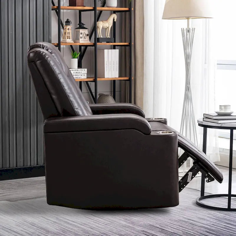 Poltrona reclinabile elettrica in pelle, per home theater, morbida