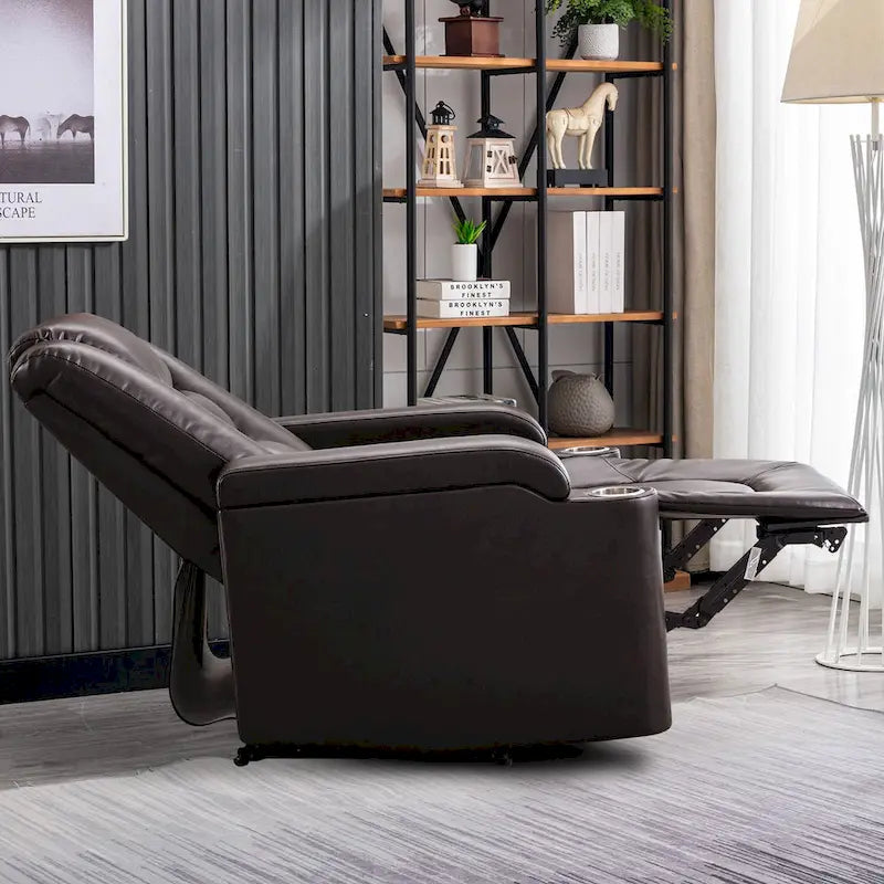 Poltrona reclinabile elettrica in pelle, per home theater, morbida