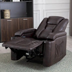 Poltrona reclinabile elettrica in pelle, per home theater, morbida