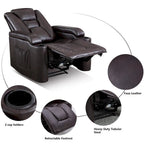 Poltrona reclinabile elettrica in pelle, per home theater, morbida