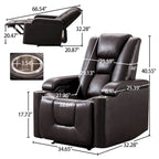 Poltrona reclinabile elettrica in pelle, per home theater, morbida